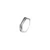 Open Thread Wavy Twist Line Ring Trendy Simple Retro Hollow Geometric Rhombus Ring Women