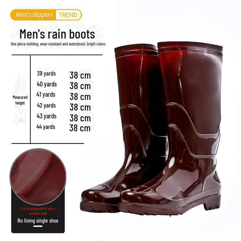 Бесплатная доставка: Мужские высокие резиновые сапоги, теплая сетка, нескользящие, износостойкие, строительные, с длинным берцем, резиновые водолазные сапоги.