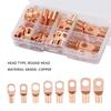 60Pcs Patch Connector Ring SC6-25 Copper Connector Bare Cable Voltage Terminal Connector Kit