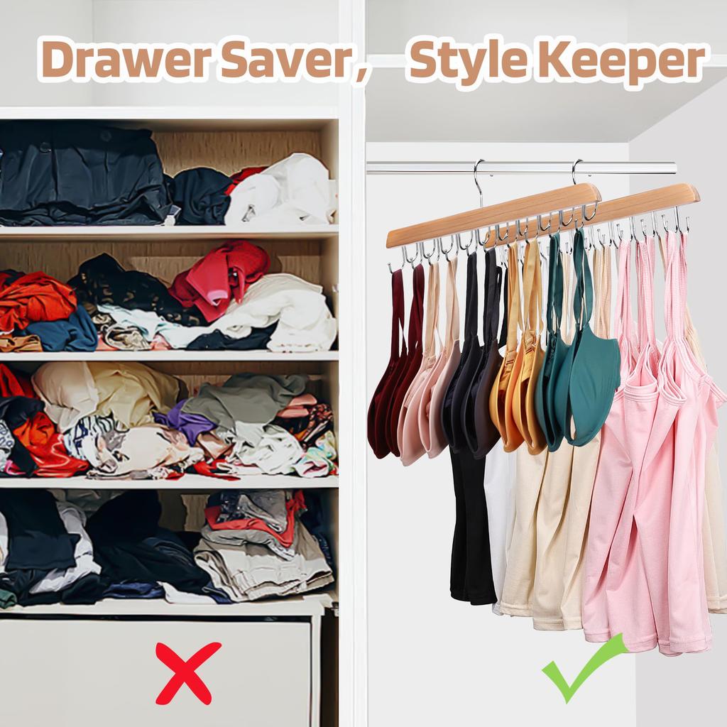 Деревянная вешалка-стойка для ремней с 20 крючками, многофункциональный органайзер для галстуков, шарфов и аксессуаров, компактное решение для хранения в шкафу