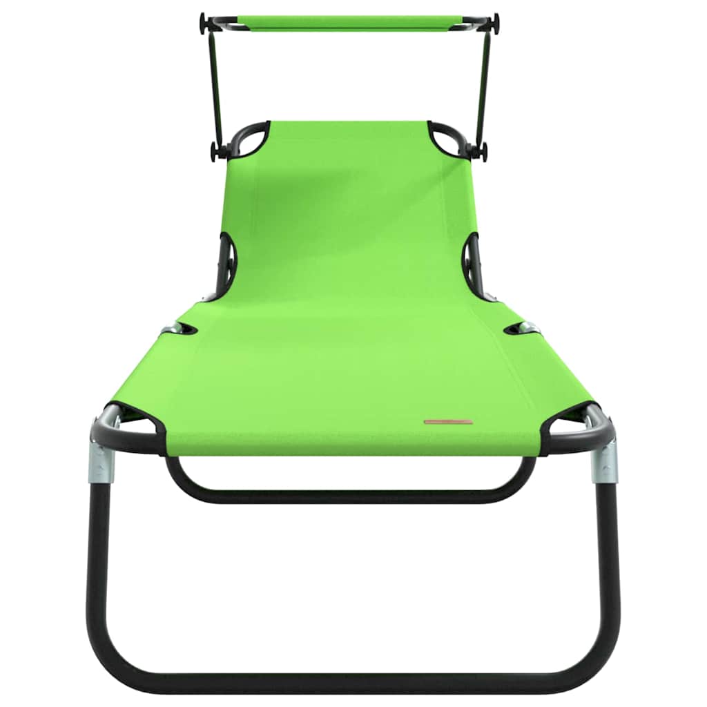 Folding Sun Lounger Green 190 x 57 x 81 cm Oxford