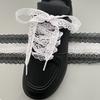 1Pair Fancy Lace Flat Shoelace for Sneakers Shoelaces for Women Casual Shoes Black White Shoe Laces Accessorices