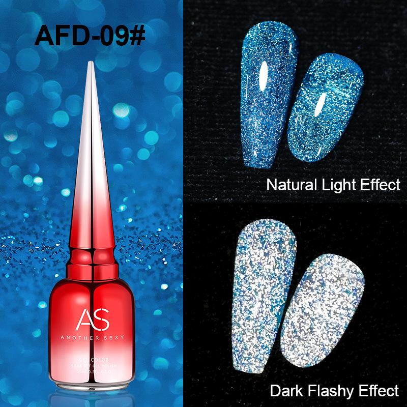 Explosive Fluorescent Broken Diamond Nail Polish Glue Colorful Reflective Bouncy Nail Polish Glue for Nail Salons Phototherapy Glue