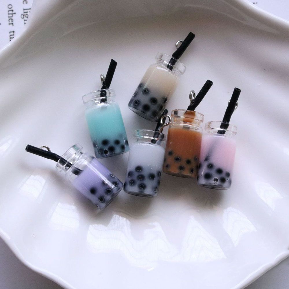 Accessories Resin Necklace Bottle Pearl Milk Tea Earrings Charms DIY Making Pendant Jewelry Making