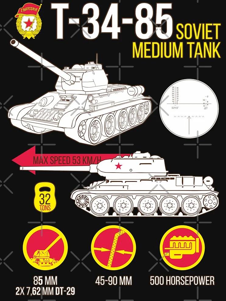 Soviet T3485 Medium Tank Lovers Gift Mens T Shirt Short Sleeve 100 Cotton Casual Tshirts Loose Top Size New S3XL