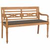Bench - vidaXL - Batavia - Solid Teak Wood - Taupe Cushion - 120 Cm