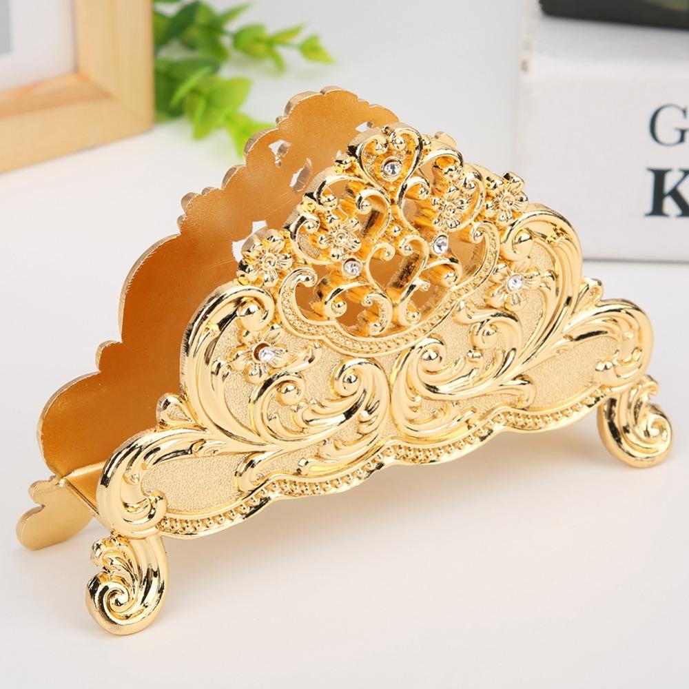Zinc Alloy Paper Napkin Holder Vintage Desktop Tissue Rack Table Decor Indoor Outdoor Decor