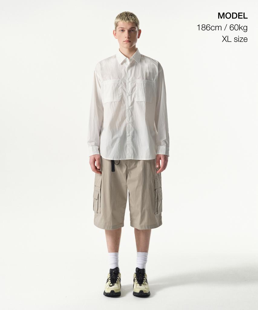 MUSINSA STANDARD [City Leisure] Lightweight Nylon Oversized Shirt [White]