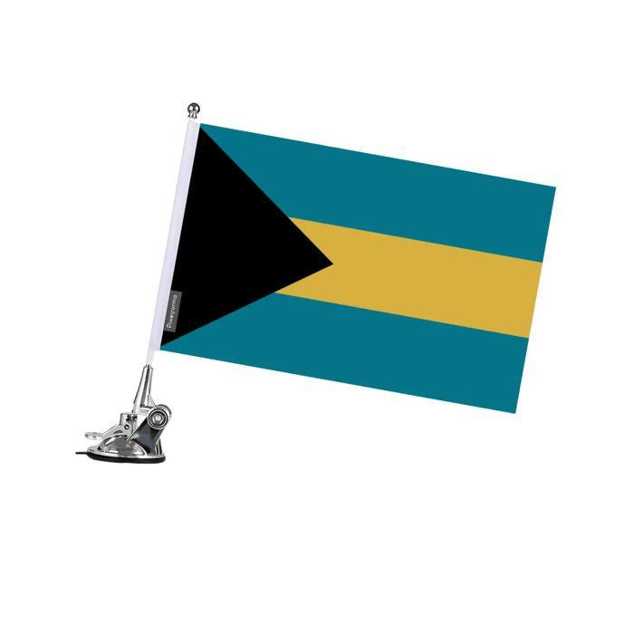 Drapeau - Bahamas - 27 X 35 Cm - Mât À Ventouse - Polyester - Impression Recto/verso