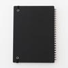 Muji Высококачественная бумага Двойное кольцо Блокнот Резиновая застежка Черный A5 80 листов 6 мм Горизонтальная разлиновка NAA39A8A
