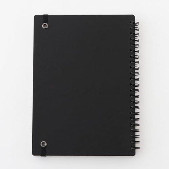 Muji Высококачественная бумага Двойное кольцо Блокнот Резиновая застежка Черный A5 80 листов 6 мм Горизонтальная разлиновка NAA39A8A