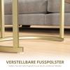 Nest of Tables with Steel Frame and Tempered Glass Tabletop, Modern Coffee Table Set of 2, Clear