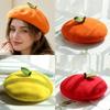 Red Apple Painter Hat Orange Shaped Knit Beret Japanese style Fruit Beret  Autumn and Winter Warmth