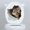 Broken Hole Cat Toilet Sticker Waterproof Removable Self-adhesive PVC Living Room Bathroom