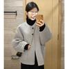 Woolen Coat Female Gray Short Coat Small New Autumn and Winter Small Exclusive.