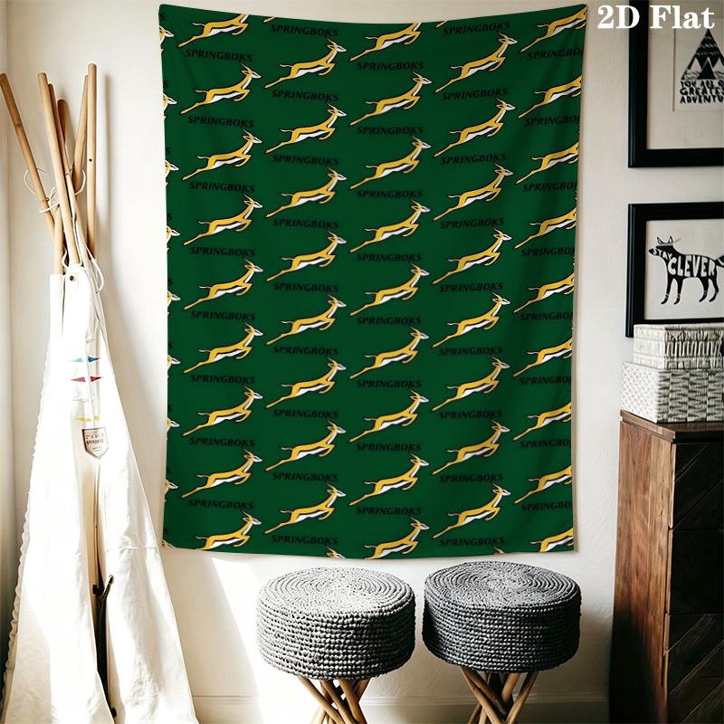 Springboks Rugby Wall Tapestry Aesthetic Wall Hanging Printed Fabric Blanket Decorative Tapestries for Bedroom Living Room Home Decor