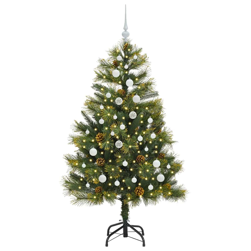 Artificial Foldable Christmas Tree with Pine Cones 150 cm
