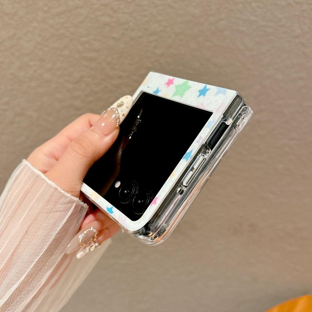 For Motorola Moto Razr 50 60 70 Ultra Colorful Glitter Star Phone Case Color PC Hard Shell Protective Mirror Holder Back Cover