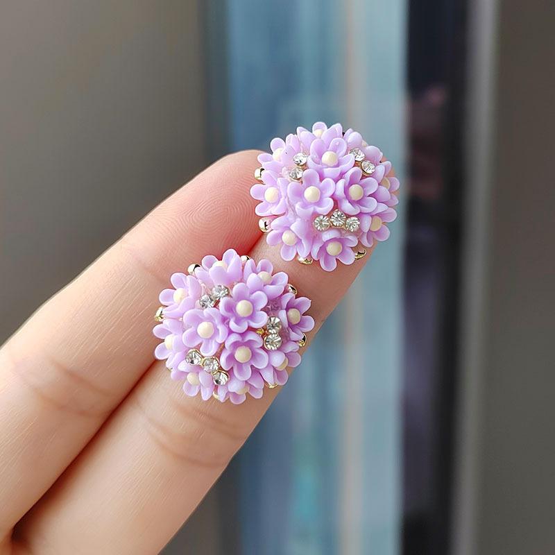 Весенние нежные серьги-кластеры в виде цветка, женские, легкие, роскошные, темпераментные, свежие и сладкие, модные, универсальные, цветочные украшения для ушей