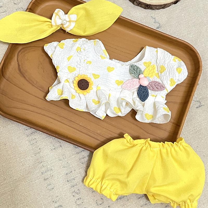 20 см хлопковая кукла, милые платья принцессы, комбинезон, футболка, плюшевая кукла, одежда, юбка с повязкой на голову, комплект платьев, аксессуары для кукол