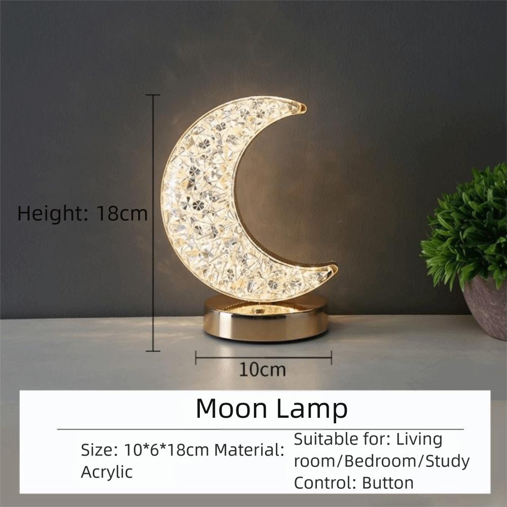 Creative Gift 3 Color Dimmable Led Touch Table Lamp Dimmable Touch Control Crystal Night Light USB Rechargeable Beside Lamp