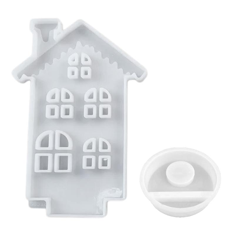 Снежный дом, подсвечник, силиконовая форма, эпоксидная смола, подставка для свечи, форма для гипсового подсвечника, форма для украшения дома