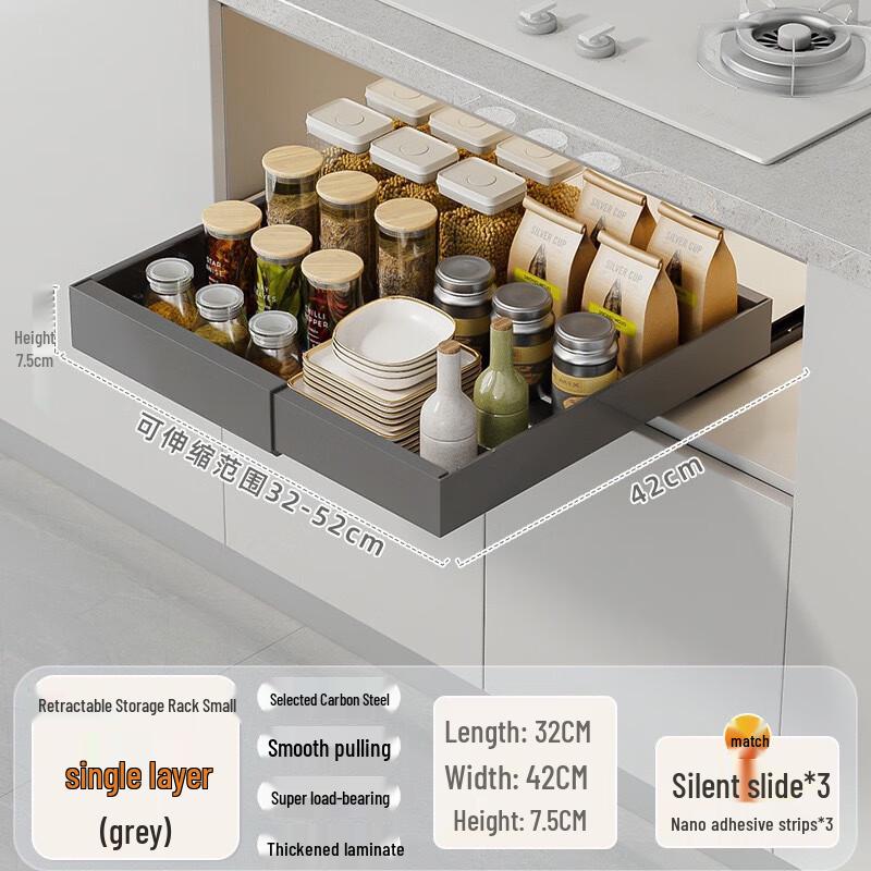Lieve Kitchen Cabinet Retractable Drawer Organizer