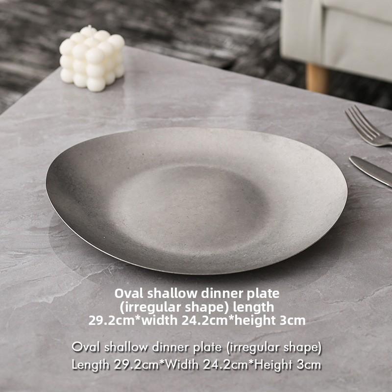 Декоративная тарелка в стиле ретро, уникальный дизайн, нержавеющая сталь, прочная, для дома, ресторана, улицы, западная столовая посуда