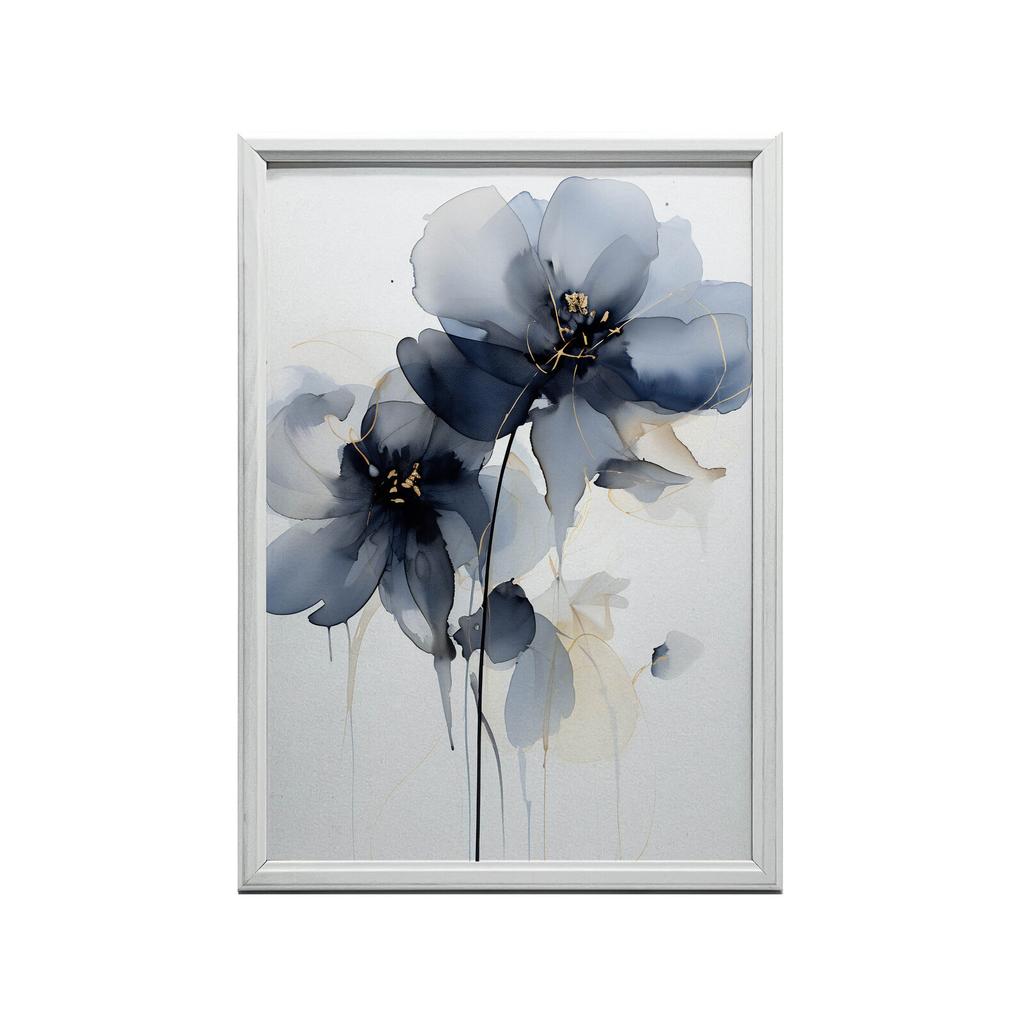 Granatowa Elegancja W Akwareli Granatowa Elegancja W Akwareli, 50X70 Cm, Bez Ramy, Płótno Premium Na Blejtramie