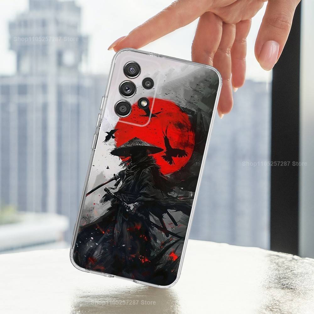 Samurai Art Bushido Case For Samsung A51,30,71,S9,Ultra,Lite,S22,10,20,FE,23,21,PIus,Transparent, Silicone