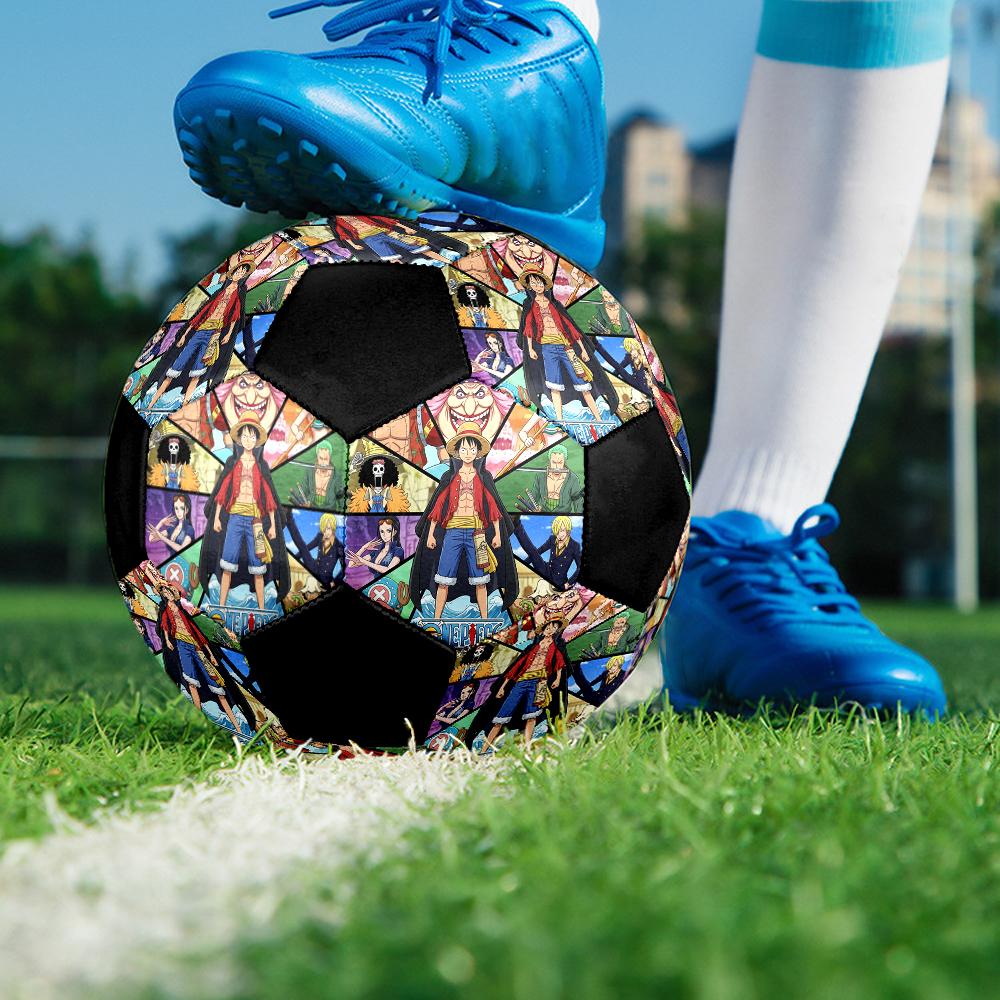 1pc One Piece Football Soccer Ball Size 5 Indoor Soccer Ball Fashion Colorful Backyard Game -Great For Sports Fans Gift HE72