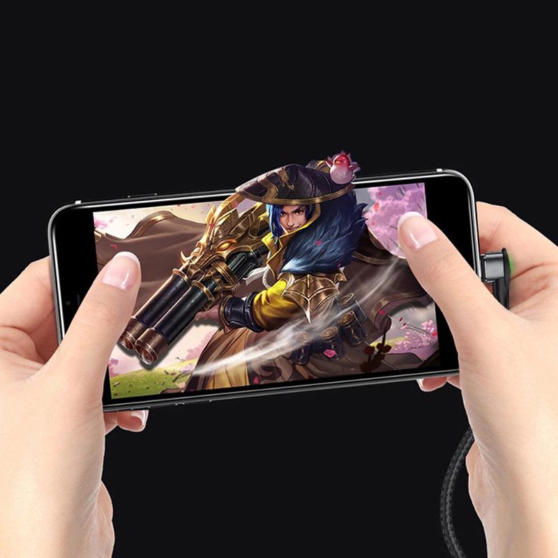 Магнитный кабель для зарядки 3-в-1 с угловым разъемом для Apple, Type-C, Android-телефонов