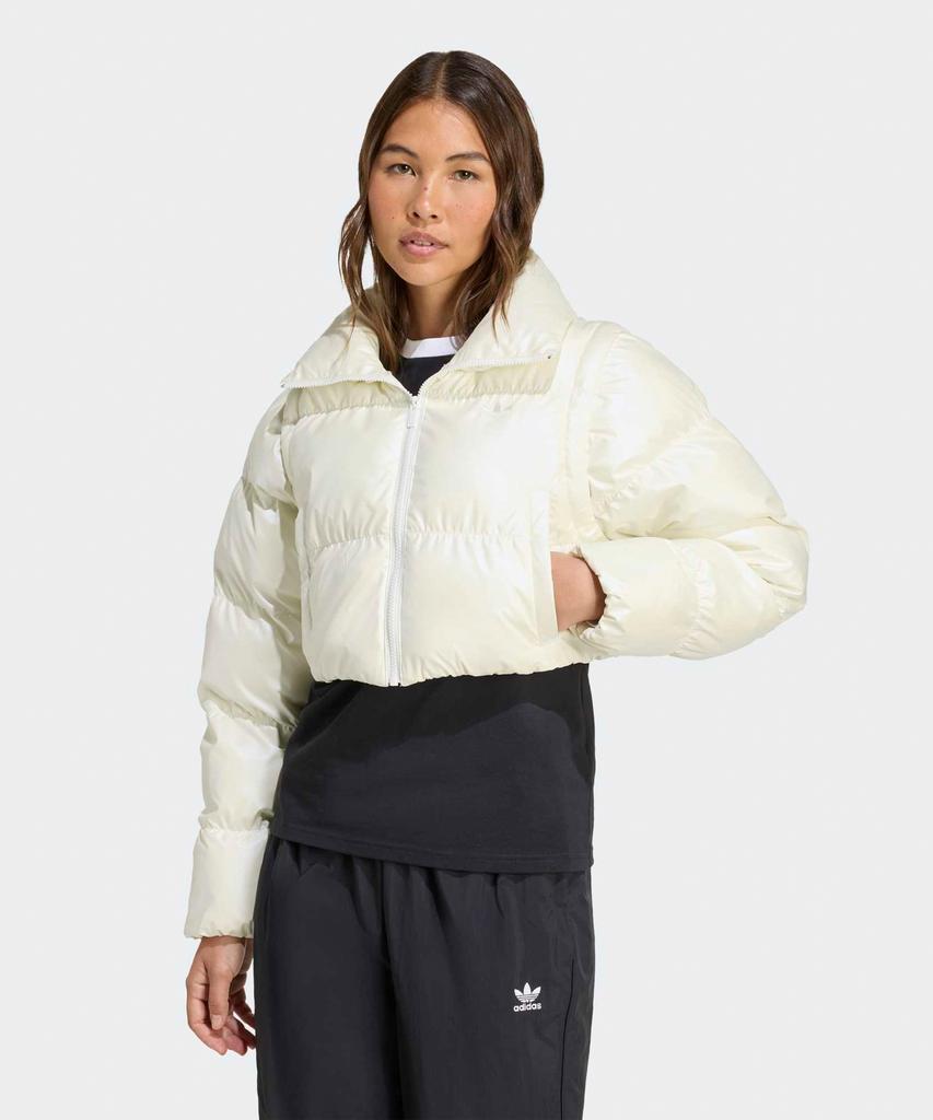 ADIDAS Glossy Two-In-One Crop Puffer - White / Jx2990