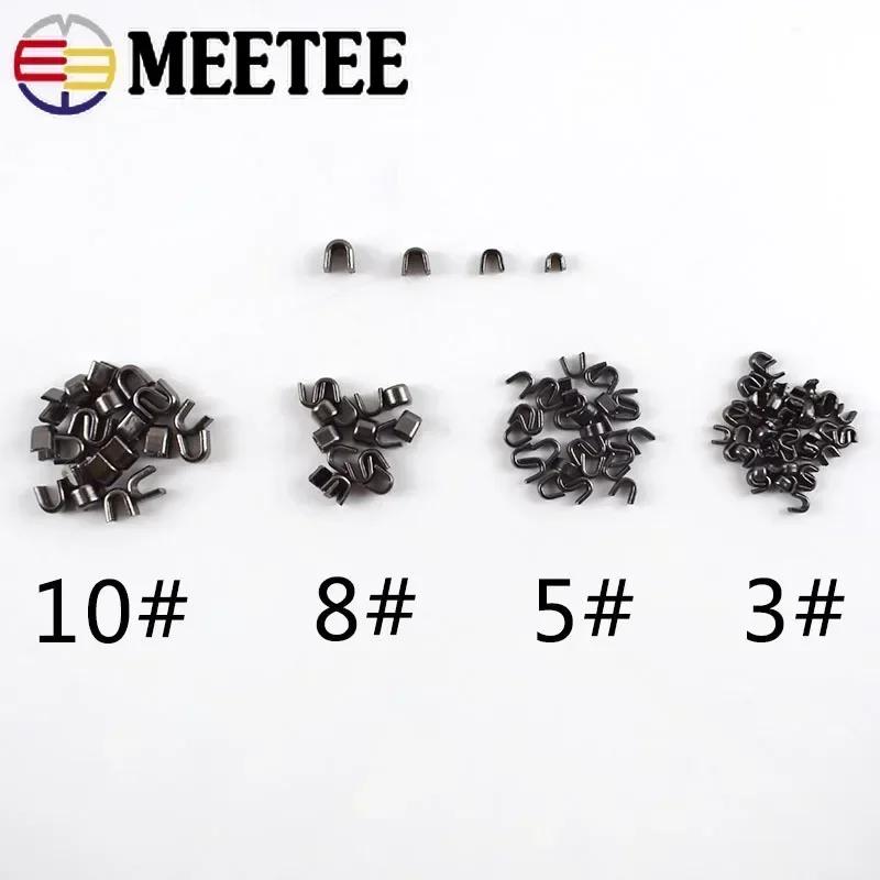 50/100 г Meetee 3# 5# 8# 10# U-образный стопор для молний для металлических нейлоновых смоляных молний, для сумок, одежды, нескользящий стопор, аксессуар для ремонта