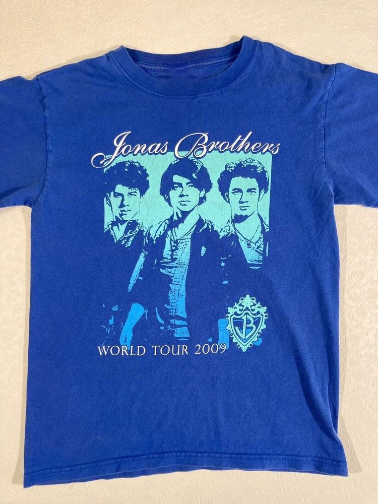 Jonas Brothers Мировой Тур Группа 2009 Футболка Королевский Синий Унисекс S5XL Унисекс Футболка