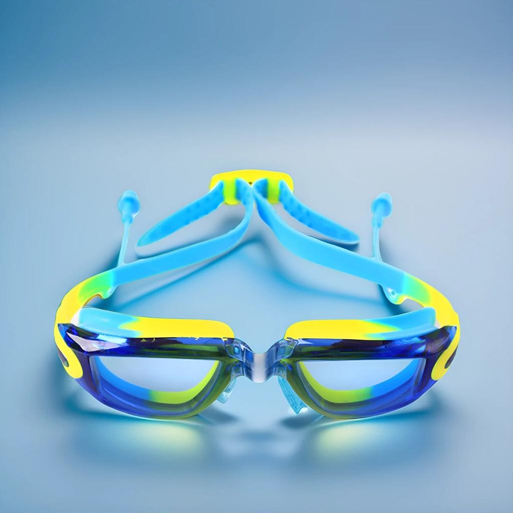 1 шт. Профессиональные детские плавательные очки высокой четкости, прозрачные, со встроенными берушами, водонепроницаемые и с защитой от запотевания