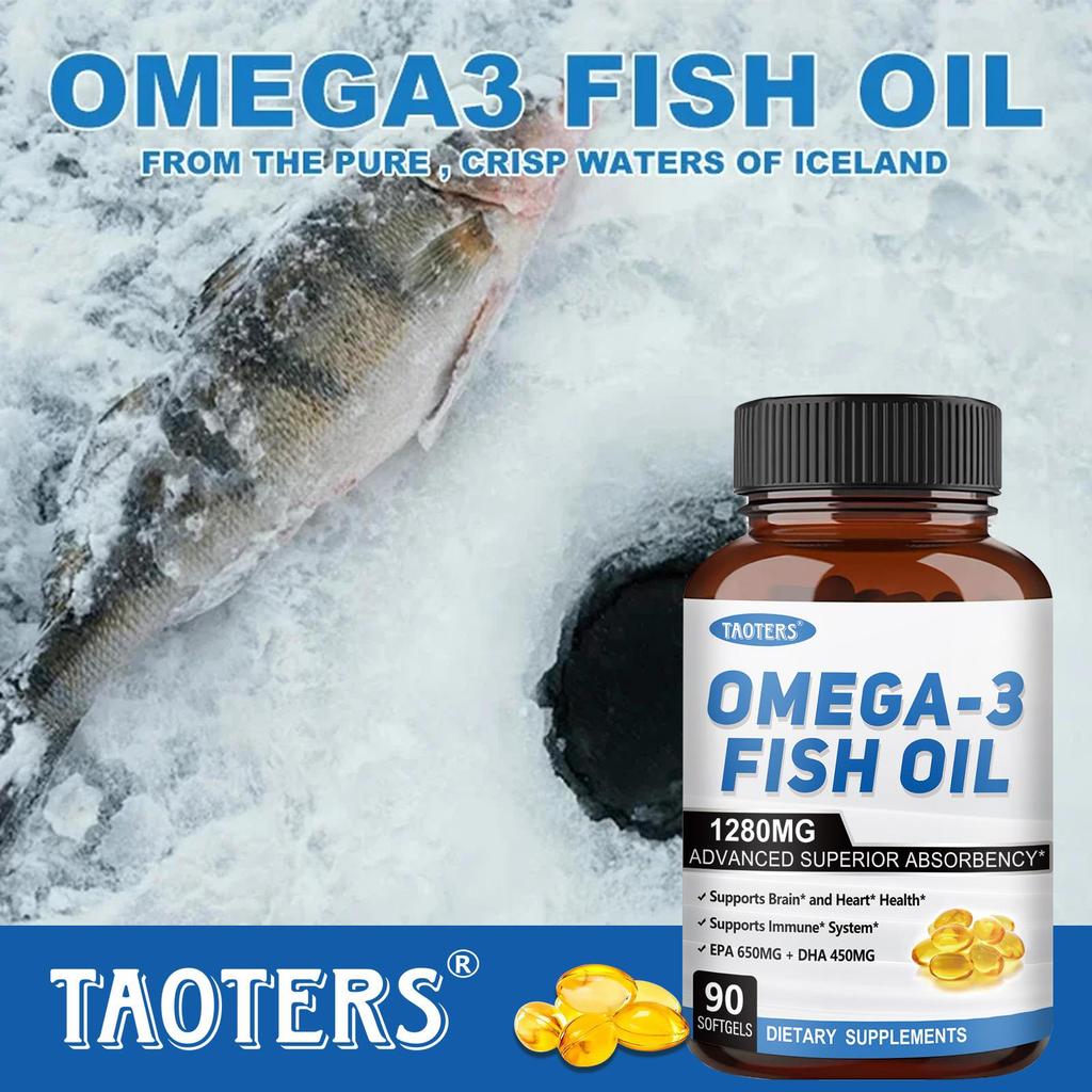 Omega 3 fish oil supplement with EPA (eicosapentaenoic acid) 650mg 90 capsules