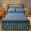 Нескользящее теплое покрывало, утолщенное зимнее постельное белье, юбка, высококачественная бархатная юбка-кровать с кристаллами, наволочки, комплект из трех предметов