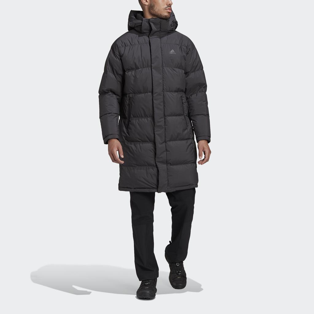 Adidas Padded Winter Hooded Mid-Length Down Jacket Men Outerwear Black GF0075