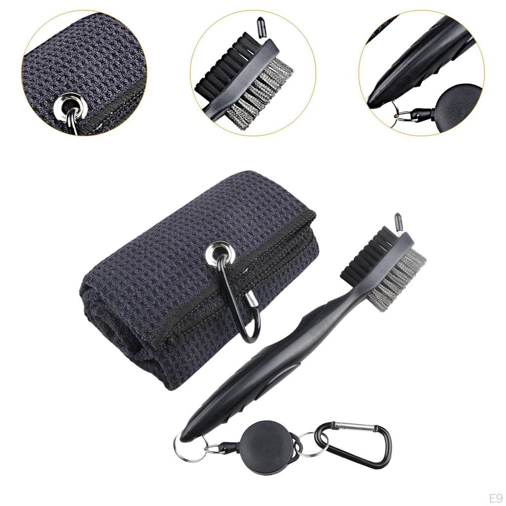 Двусторонняя щетка для гольфа Полотенце для гольфа Подарочная салфетка для протирки Инструмент для чистки Вафля