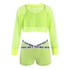 Kids Girls 3Pcs Jazz Hip Hop Dance Outfits Short Net Blouse with Tank Top and Booty Shorts Workout Suit