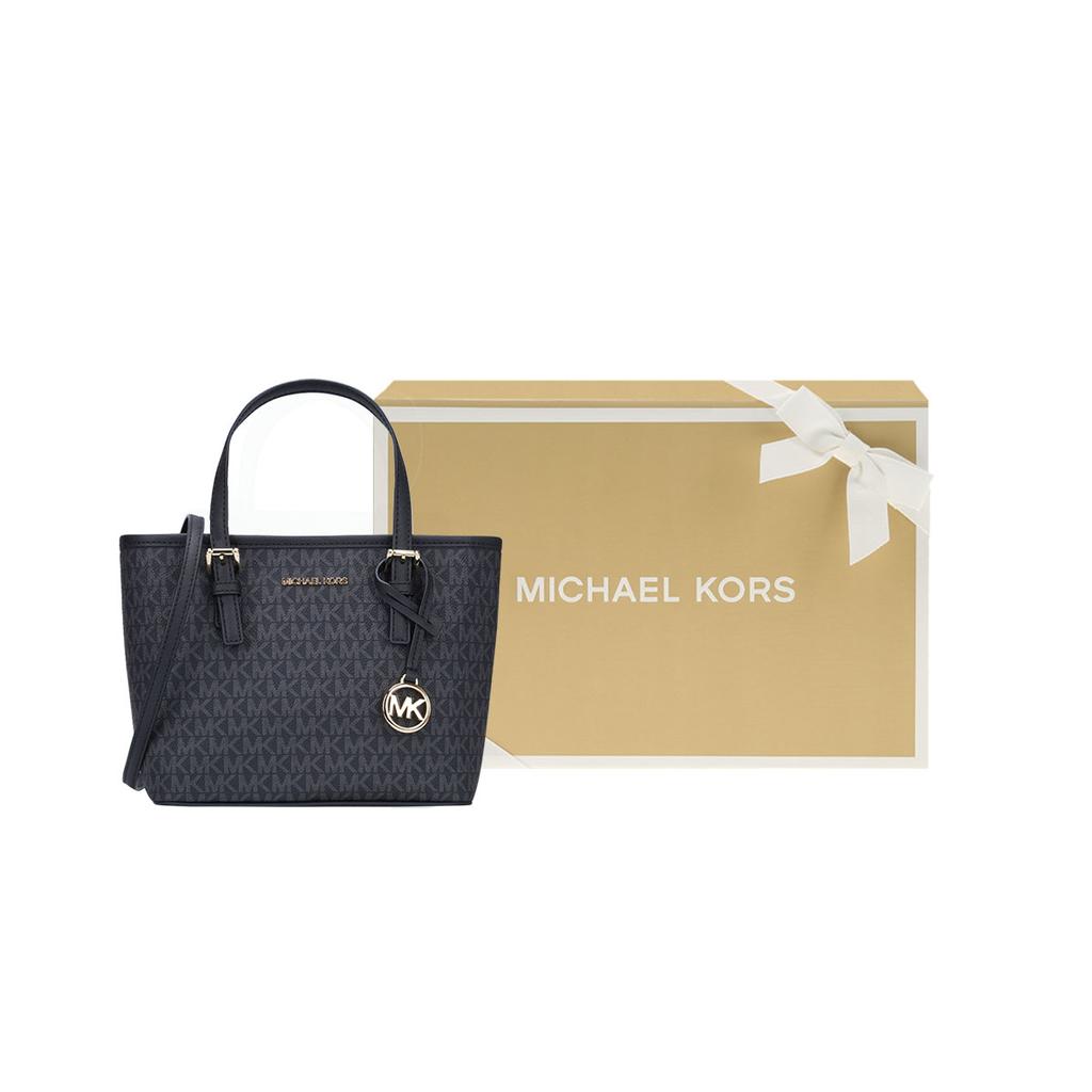 Michael Kors Mk Jet Set Travel Сумка-тоут из покрытого холста с принтом логотипа Signature Черный 35T9GTVT0B-BLACK