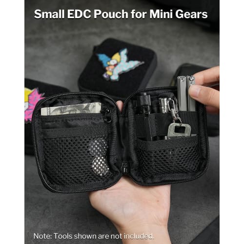 VIPERADE VE34 Small EDC Pouch, Mini EDC Organizer Pouch, Pocket Organizer Pouch EDC Wallet (for Men), Everyday Carry Small EDC Pocket Pouch (VE34-Blac