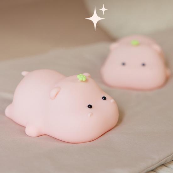 Ночник Мультяшный Хайлендская корова Лошадь Гиппопотам Дизайн Силиконовый Животный Светильник Детский Диммируемый Сенсорное управление Мягкое свечение Ночник