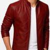 NOORA New Men's Lambskin Leather Dark Red Jacket Modern Bikers Styles Jacket