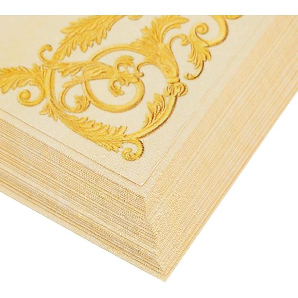 Pipilo Press Letter Writing Paper Set - 48 Sheets, 8.5 x 11 In, Ivory - Vintage Lined Stationery with Gold Border for Decorative & Fancy Handwritten