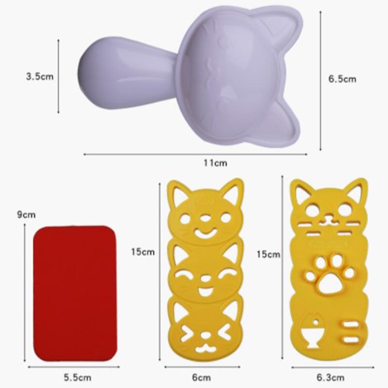 1 Set Cute Smile Cat Sushi Rice Mold Decor Cutter Sandwich Diy Tool