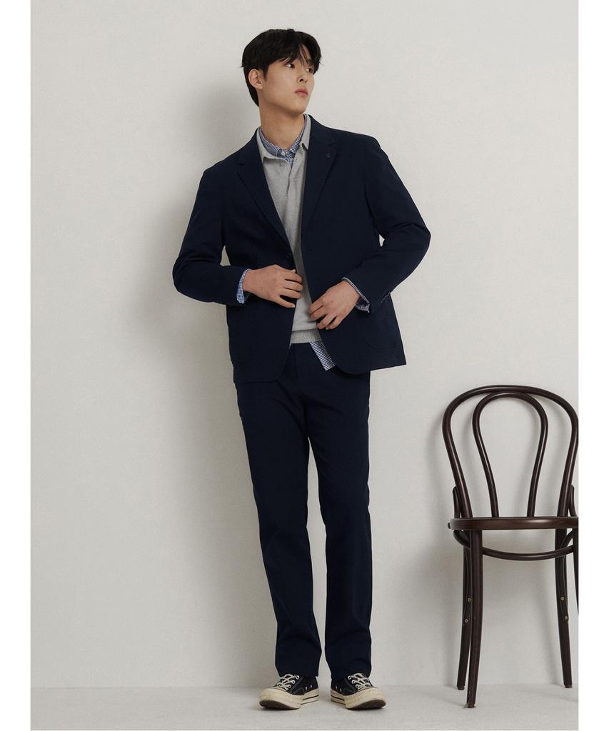 Binpolmen Текстура Установка Стандартный крой Брюки Темно-синие