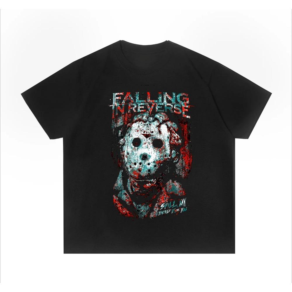 Футболка с принтом Reverse Band Direct Injection Falling Heavy Metal Rock, короткий рукав, вес