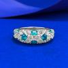 Ювелирный Эльф Зеленое Полукруглое Кольцо-Ряд Полностью Инкрустированное Бриллиантами Женское Цыганское Кольцо
